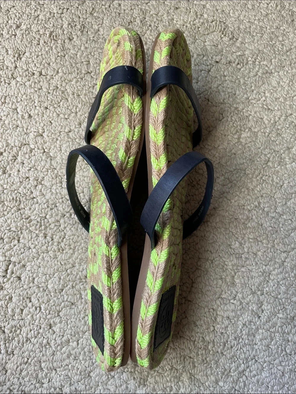 Tory Burch Double Black Leather Strap Sandals